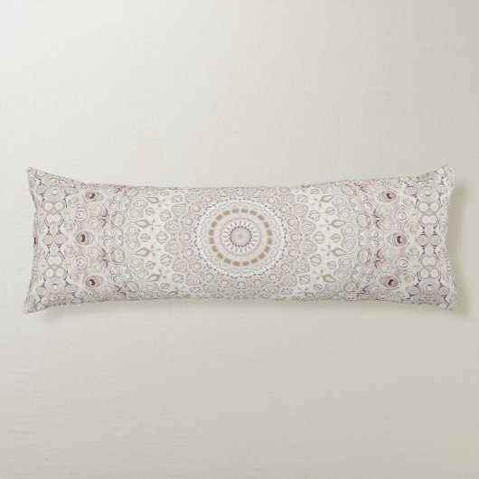 Coussins Longs Conception de motif mandala beige et taupe (Devant)