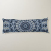 Coussins Longs Conception de motif mandala bleu et argenté (Dos)