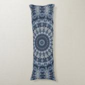 Coussins Longs Conception de motif mandala bleu et argenté (Devant (Vertical))