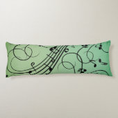 Coussins Longs Conception de musique verte Notes Fantaisie (Dos)