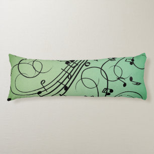Coussins Longs Conception de musique verte Notes Fantaisie