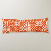 Coussins Longs Conception de Patchwork Motif mixte orange blanc (Dos)