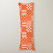 Coussins Longs Conception de Patchwork Motif mixte orange blanc (Devant (Vertical))