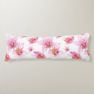 Coussins Longs Conception d'orchidées à l'aquarelle 15