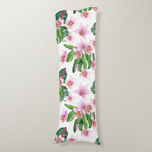 Coussins Longs Conception d'orchidées à l'aquarelle 30   (Devant (Vertical))