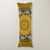 Coussins Longs Conception dorée de tournesol d'impression africai (Devant (Vertical))