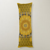 Coussins Longs Conception dorée tournesol impression africaine (Dos (Vertical))