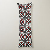 Coussins Longs Conception géométrique Abstraite avec rouge, noir (Dos (Vertical))