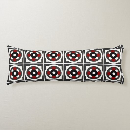 Coussins Longs Conception géométrique Abstraite avec rouge, noir (Devant)