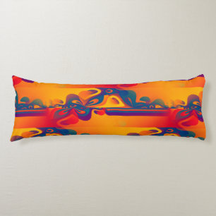 Coussins Longs Conception graphique transparente - jaune rouge I