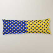 Coussins Longs Conception Pois demi-bleue Jaune (Dos)