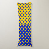 Coussins Longs Conception Pois demi-bleue Jaune (Devant (Vertical))