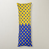 Coussins Longs Conception Pois demi-bleue Jaune (Dos (Vertical))