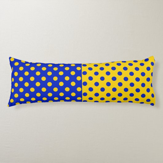 Coussins Longs Conception Pois demi-bleue Jaune (Devant)