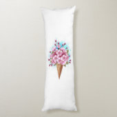 Coussins Longs Cône rose Sakura crème glacée gaufre (Dos (Vertical))