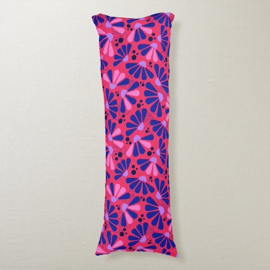 Coussins Longs Confetti de fleurs sur framboise (Devant (Vertical))