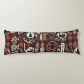 Coussins Longs Confort de chalet douillet – Plaid de buffle rouge (Dos)