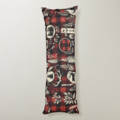 Coussins Longs Confort de chalet douillet – Plaid de buffle rouge (Dos (Vertical))