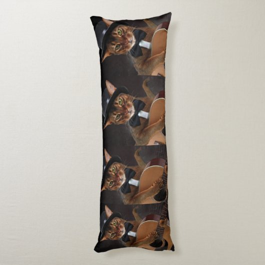 Coussins Longs Cool Cat Guitarist – Minimal Elegant Design (Dos (Vertical))