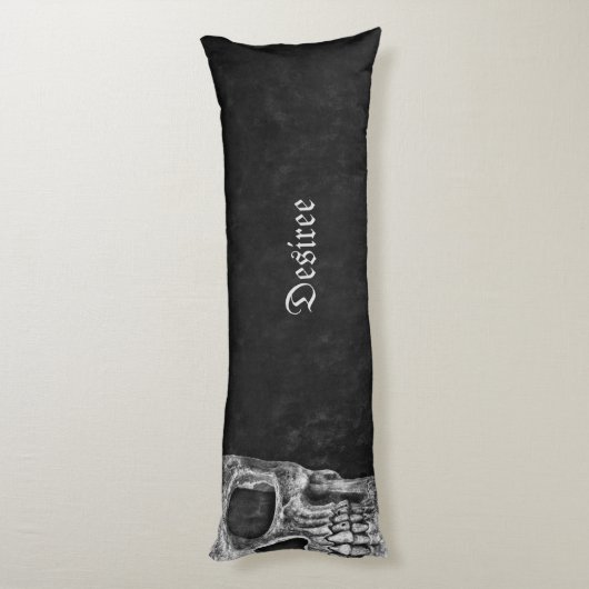 Coussins Longs Cool Gothique Moitié Crâne Noir et Blanc Grunge (Dos (Vertical))