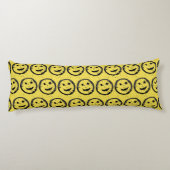 Coussins Longs Cool Sardé Joyeux visage souriant motif jaune (Dos)