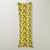 Coussins Longs Cool Sardé Joyeux visage souriant motif jaune (Devant (Vertical))