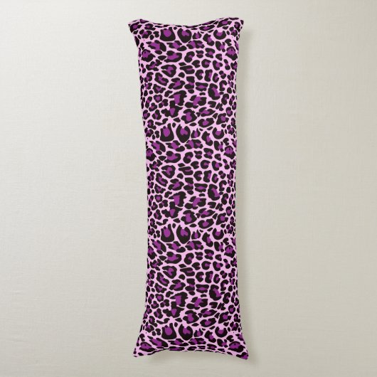 Coussins Longs Copie pourpre de peau de léopard (Devant (Vertical))