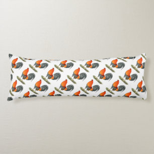 Coussins Longs Coq de combat Bleu Coq Rouge