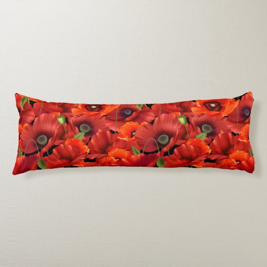 Coussins Longs Coquelicot (Devant)