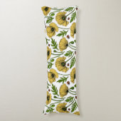 Coussins Longs Coquelicots jaunes et coccinelles (Devant (Vertical))