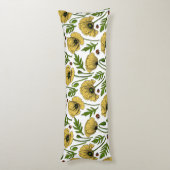 Coussins Longs Coquelicots jaunes et coccinelles (Dos (Vertical))