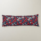 Coussins Longs Coquelicots rouges et blancs vibrants (Dos)