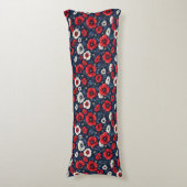 Coussins Longs Coquelicots rouges et blancs vibrants (Devant (Vertical))
