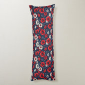 Coussins Longs Coquelicots rouges et blancs vibrants (Dos (Vertical))