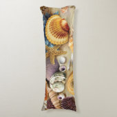 Coussins Longs Coques de mer sur la plage (Devant (Vertical))