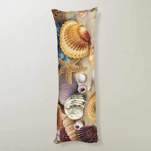 Coussins Longs Coques de mer sur la plage (Dos (Vertical))