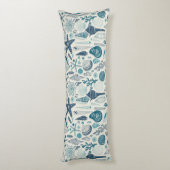 Coussins Longs Coques de mer sur le blanc (Dos (Vertical))