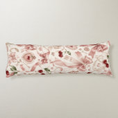 Coussins Longs Coquette Vintage Rose Bow & Cerise Esthétique (Dos)