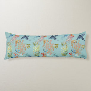 Coussins Longs Corail Et Poissons De Méduses
