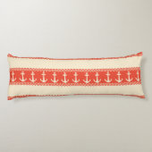 Coussins Longs Coral Nautical Anchor Coastal Stripes (Dos)