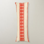 Coussins Longs Coral Nautical Anchor Coastal Stripes (Devant (Vertical))