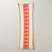 Coussins Longs Coral Nautical Anchor Coastal Stripes (Dos (Vertical))