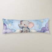 Coussins Longs Corps à l'aquarelle d'éléphant rêveur (Dos)