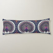 Coussins Longs Cosmic Peacock Mandala (Dos)