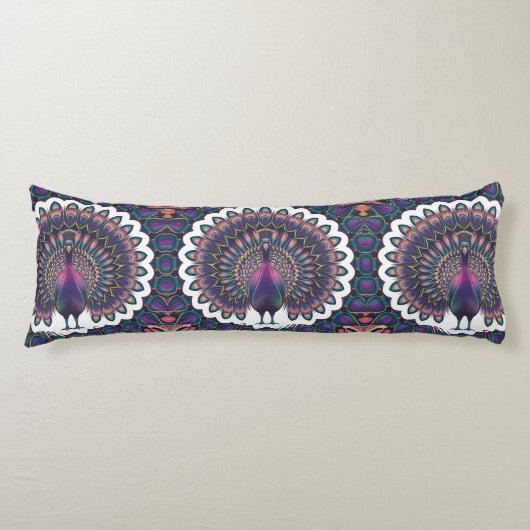 Coussins Longs Cosmic Peacock Mandala (Devant)