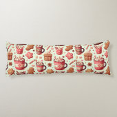 Coussins Longs Cosy Christmas Cocoa and Gingerpain Motif (Dos)