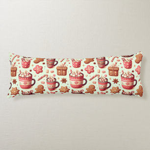 Coussins Longs Cosy Christmas Cocoa and Gingerpain Motif