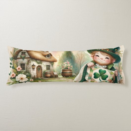 Coussins Longs Cottage Leprechaun Patchwork Quilt Scene (Devant)
