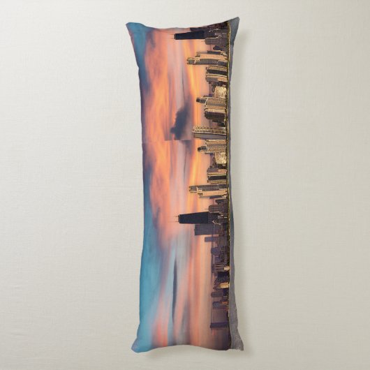 Coussins Longs Coucher de soleil profond sur Chicago (Dos (Vertical))