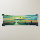 Coussins Longs Coucher du soleil d'Aqua (Devant)